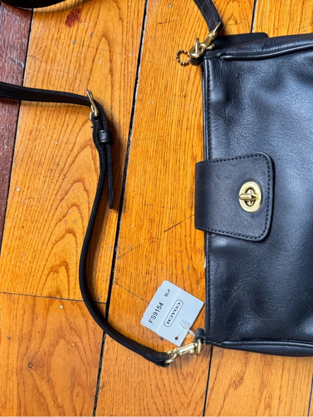 Vintage COACH Legacy Demi Black Leather Turn Lock Shoulder Crossbody Bag #9154 - Picture 6 of 12